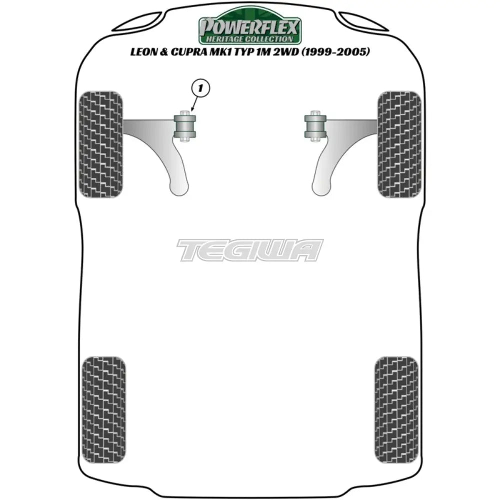 Powerflex Heritage Series Front Wishbone Cast Bush 45Mm Seat Leon Mk1 1M Cupra Typ 2Wd 99-05 Bushes