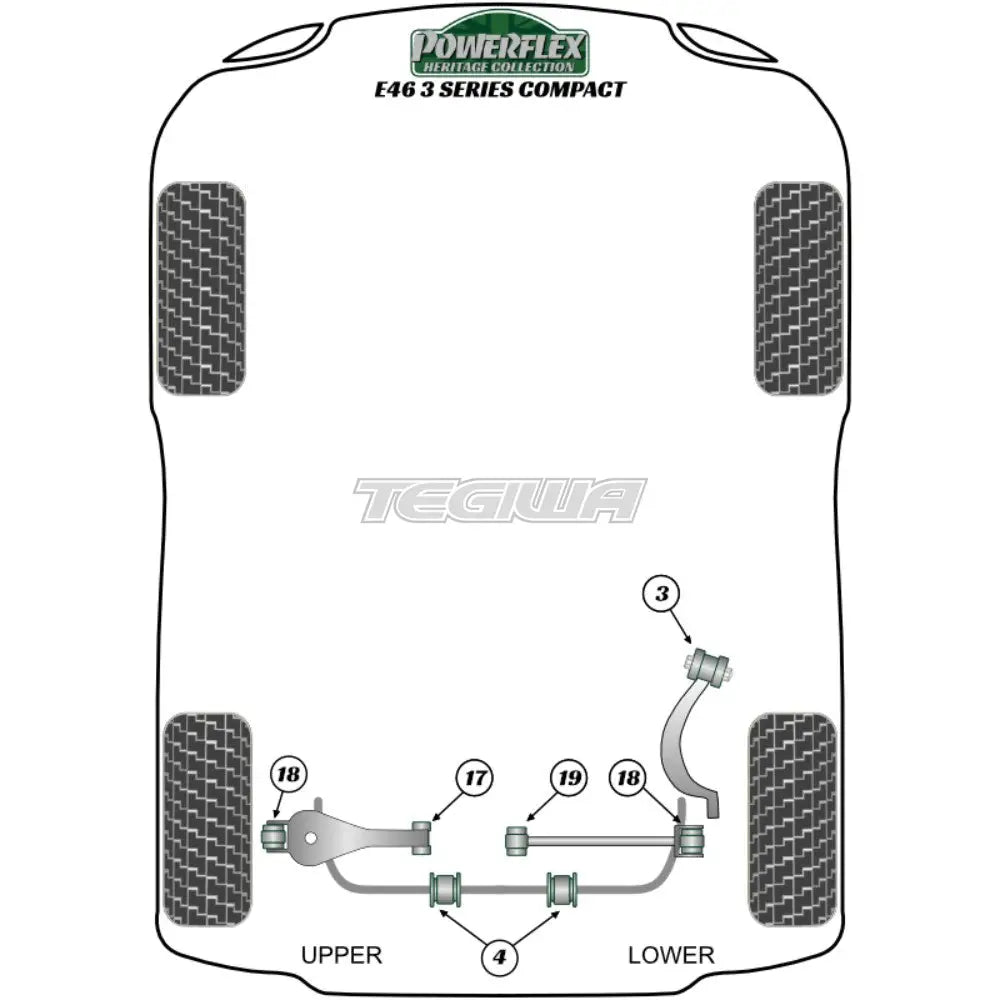 Powerflex Heritage Series Transmission Mounting Bush Fast Road Bmw 3 E46 Compact 99-06 Bushes