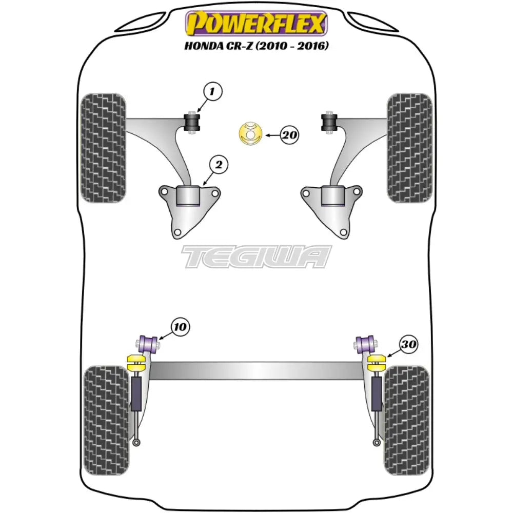 Powerflex Road Series Lower Engine Mount Bush Insert Honda Cr-Z 10-16 Mounts