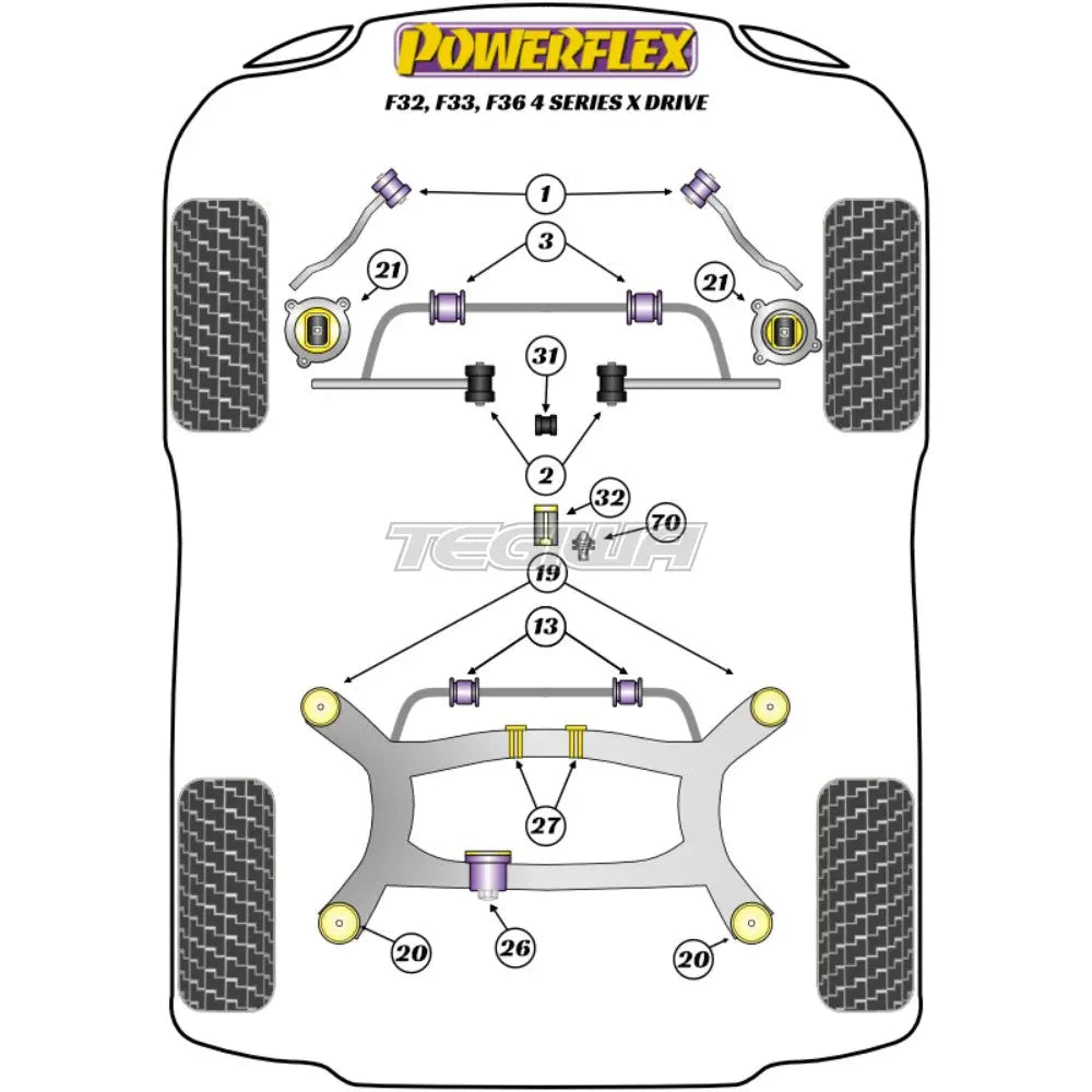 Powerflex Road Series Shifter Arm Rear Bush Inc Bracket Bmw 4 F32 F33 F36 F82 F83 Xdrive 13 13 +