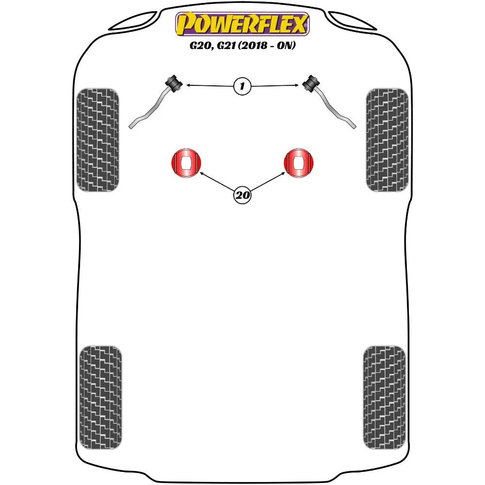 Powerflex Road Series Universal Exhaust Mount Bmw 3 G20 G21 G28 G80 18 + Gaskets Flanges & Clamps