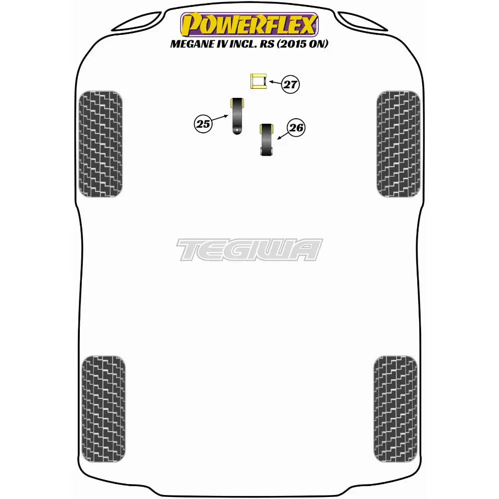 Powerflex Road Series Upper Engine Mount Insert Renault Megane Iv Inc Rs 15 + Mounts