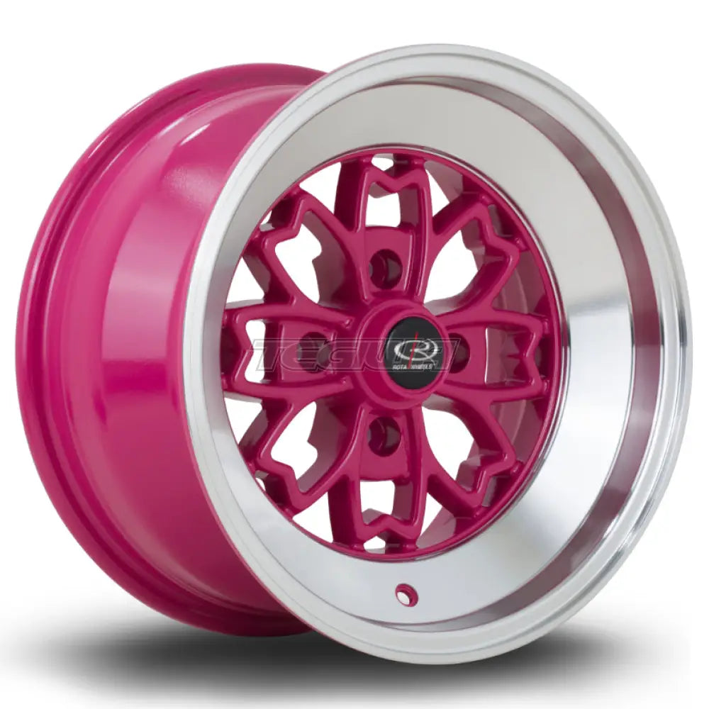 Rota Aleica Alloy Wheel 15x8 ET0 4x114 Pink Polished Lip 73mm CB Alloy Wheels