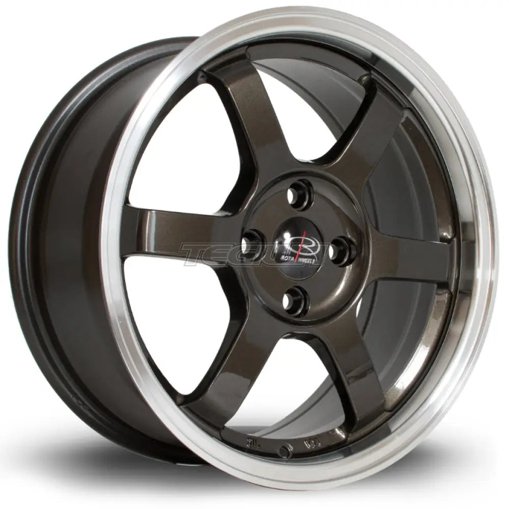 Rota Grid Alloy Wheel 16x7 ET40 4x100 Gunmetal Polished Lip 67.1mm CB Alloy Wheels