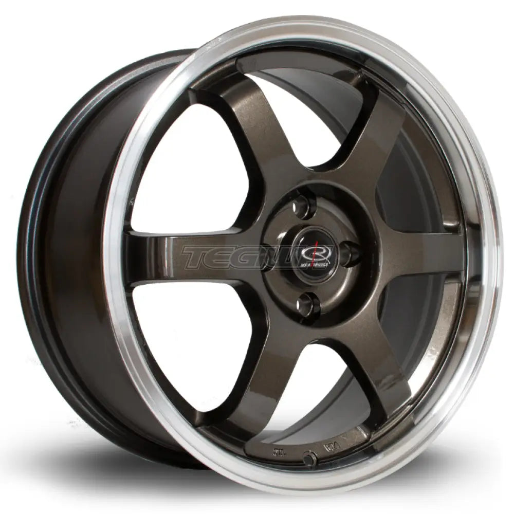 Rota Grid Alloy Wheel 17x7.5 ET45 4x100 Gunmetal Polished Lip 67.1mm CB Alloy Wheels