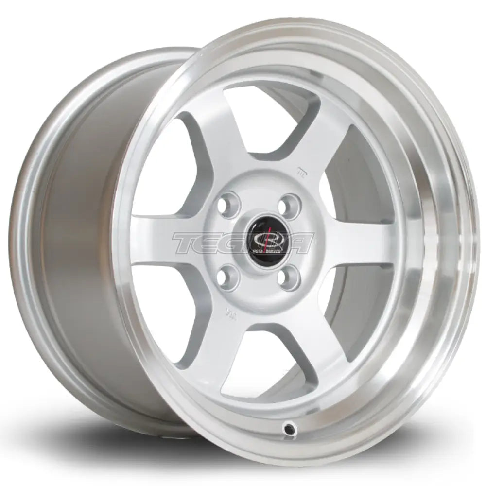 Rota Grid-V Alloy Wheel 15x8 ET0 4x100 Silver Polished Lip 67.1mm CB Alloy Wheels