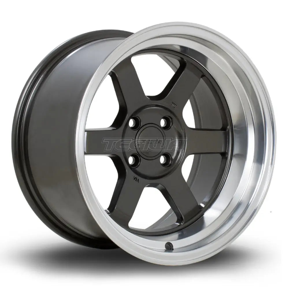 Rota Grid-V Alloy Wheel 15x9 ET0 4x100 Gunmetal Polished Lip 67.1mm CB Alloy Wheels