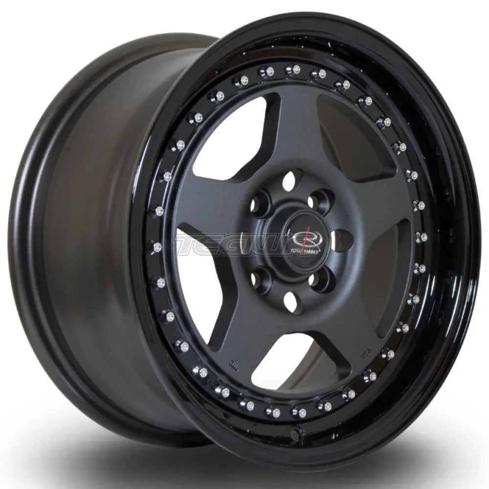Rota Kyusha Alloy Wheel 15x7 ET38 4x100 Flat Gunmetal Black Lip 67.1mm CB Alloy Wheels