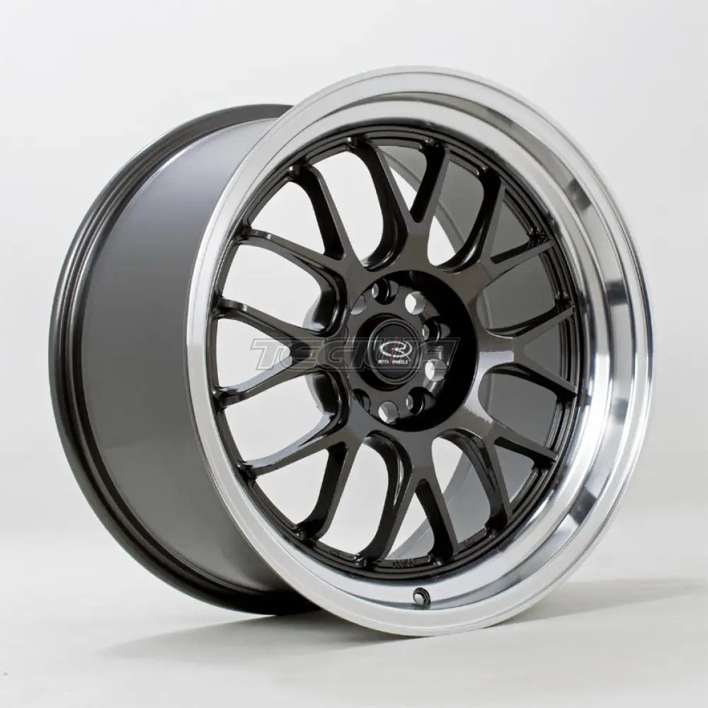 Rota MXR Alloy Wheel 18x9.5 ET20 5x114 Gunmetal Polished Lip 73mm CB Alloy Wheels