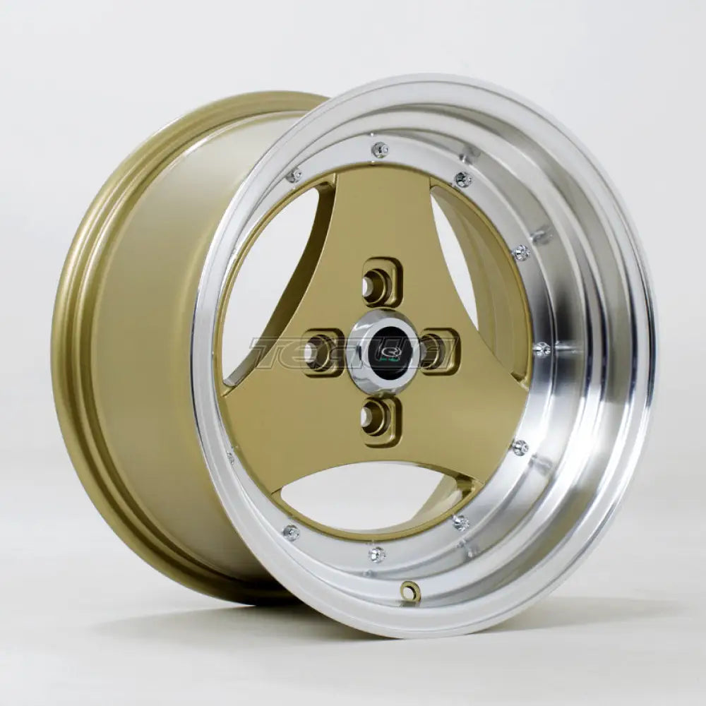 Rota Triad Alloy Wheel 15x8 ET0 4x100 Gold Polished Lip 67.1mm CB Alloy Wheels