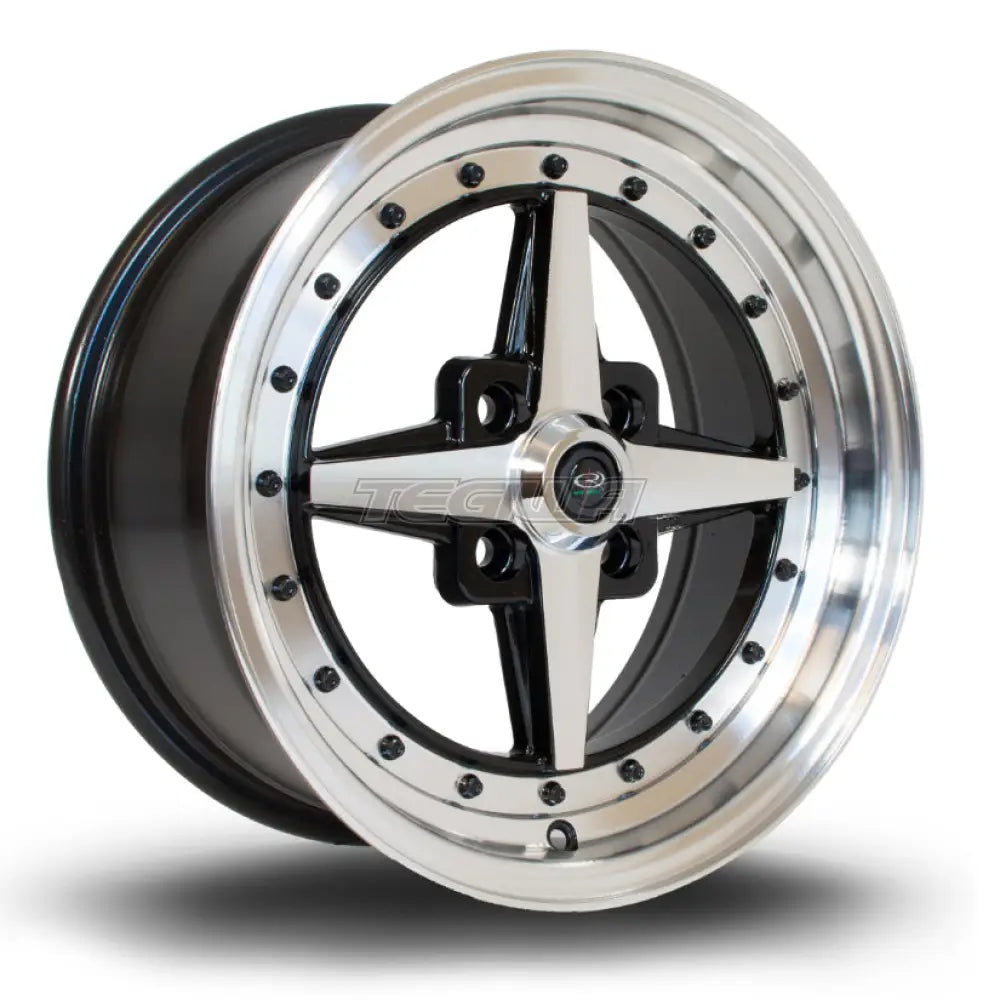 Rota Zero Alloy Wheel 15x7 ET35 4x100 Gloss Black Polished Face 67.1mm CB Alloy Wheels