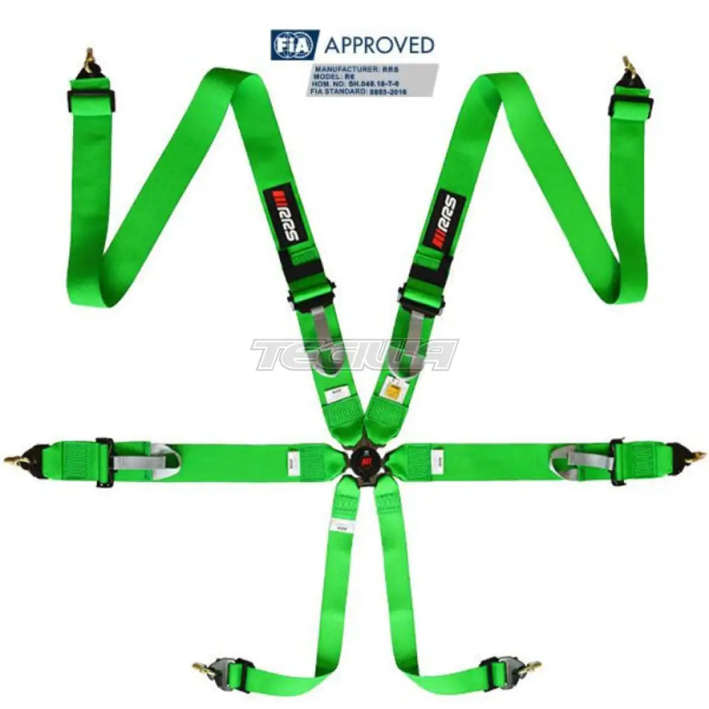 Rrs Fia R6 Harness Green Harnesses