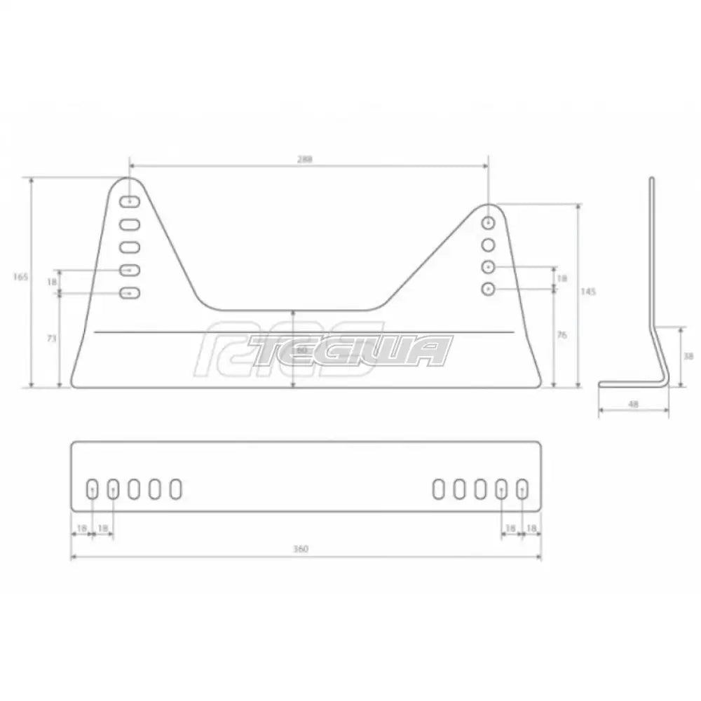 Rrs Steel Side Mounts With Logo - Pair Seats Rails &