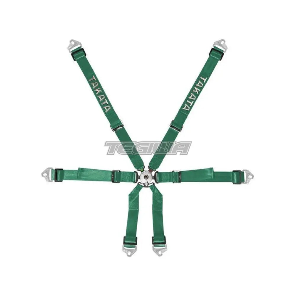 Takata Race 2x2 Harness Snap-On FHR Green - HANS