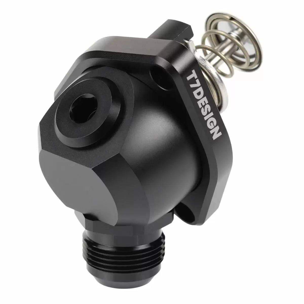 T7Design Honda K24 K20Z4 Swivel Neck Thermostat Housing (68c) - Black