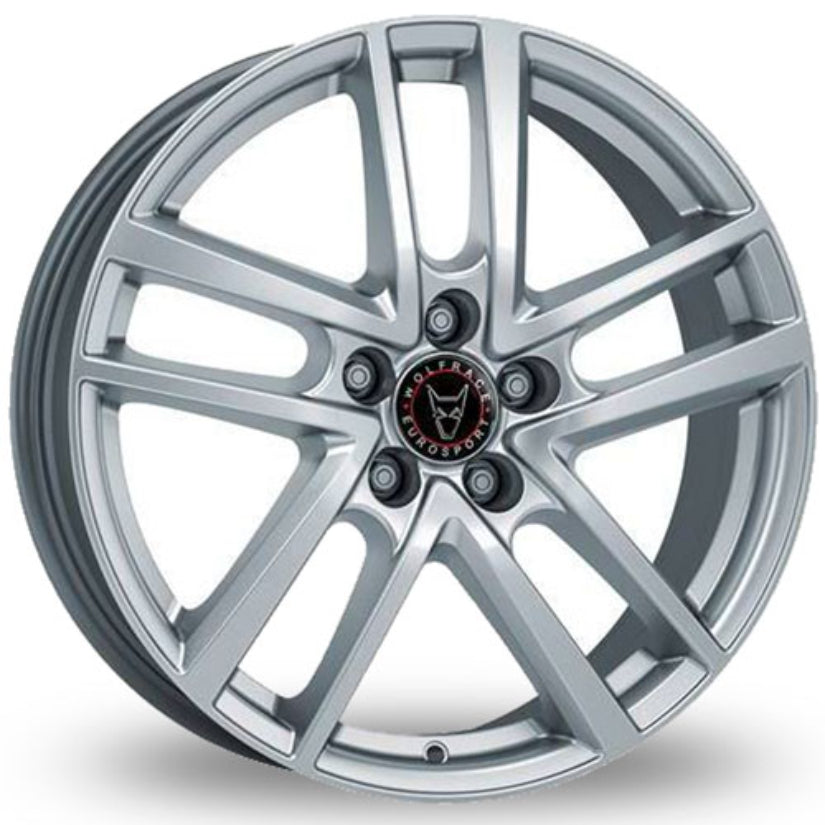 Wolfrace Eurosport TUV Astorga Alloy Wheel 19x8 ET39 5x112 Polar Sillver 66.6mm CB