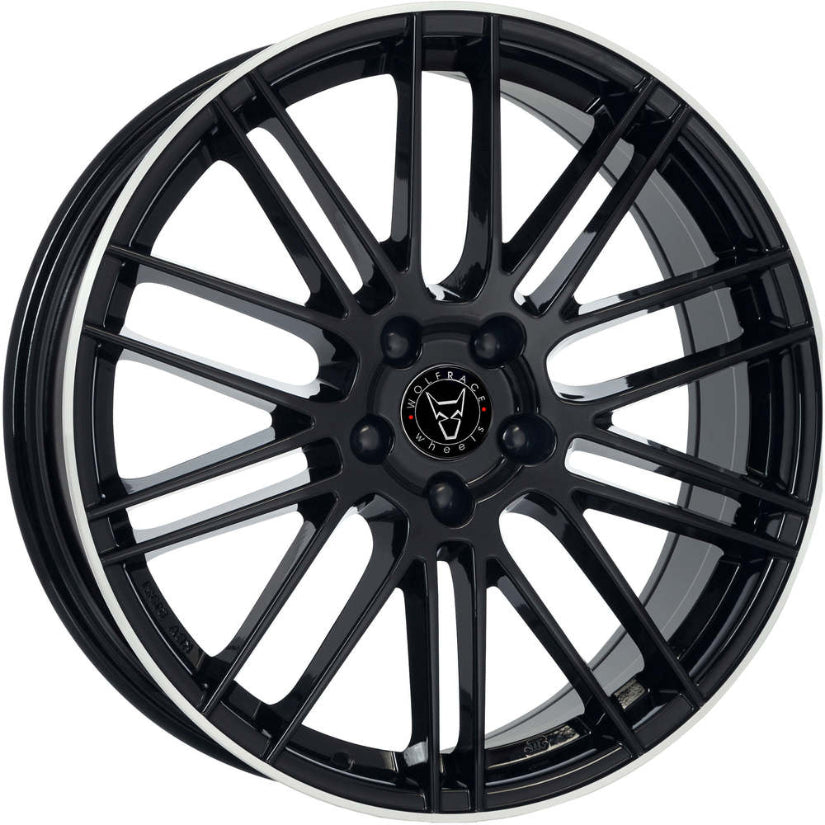 Wolfrace Eurosport TUV Kibo Alloy Wheel 19x8 ET40 5x114 Diamond Black Polished 70.1mm CB