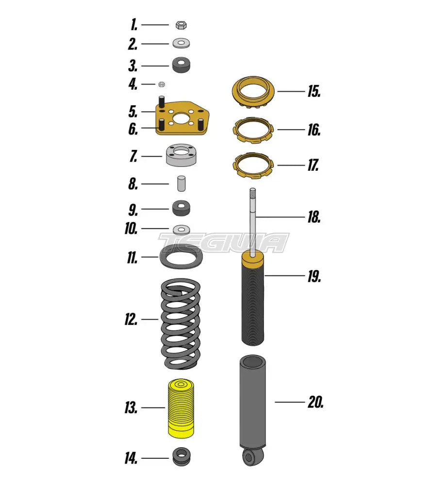 Yellow Speed Racing Double A-Arm Strut Replacement Parts Coilovers