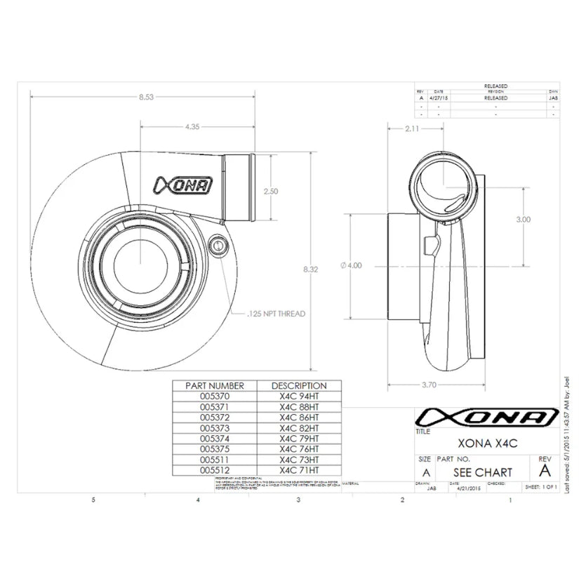Xona Rotor X4C XRE6869S Performance Turbo 700 - 1050 BHP