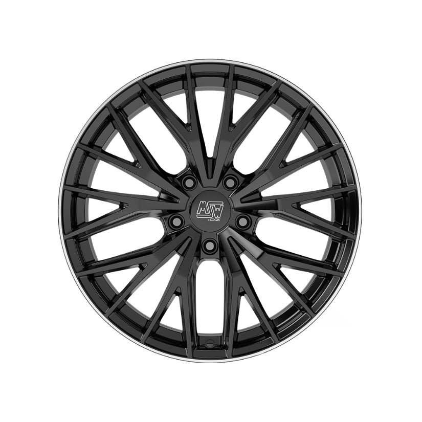 MSW Urban Cross 44 Alloy Wheel 20x10 ET19 5x112 Gloss Black Diamond Lip 73mm CB