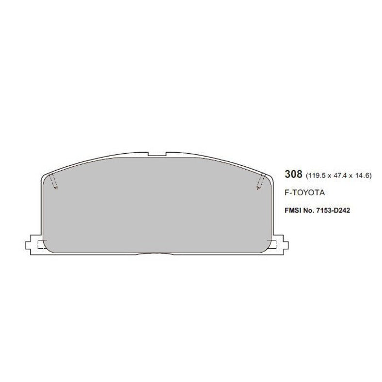 PBS ProRace Brake Pads 119.7mm x 47.3mm 0308PR - Front
