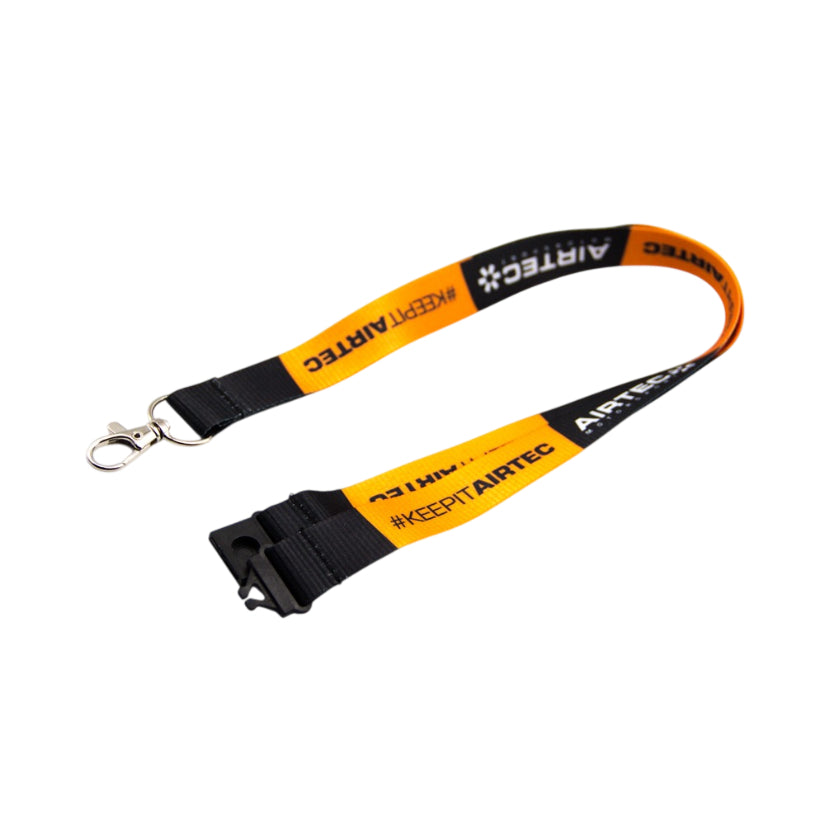 Airtec Motorsport Black and Orange Lanyard