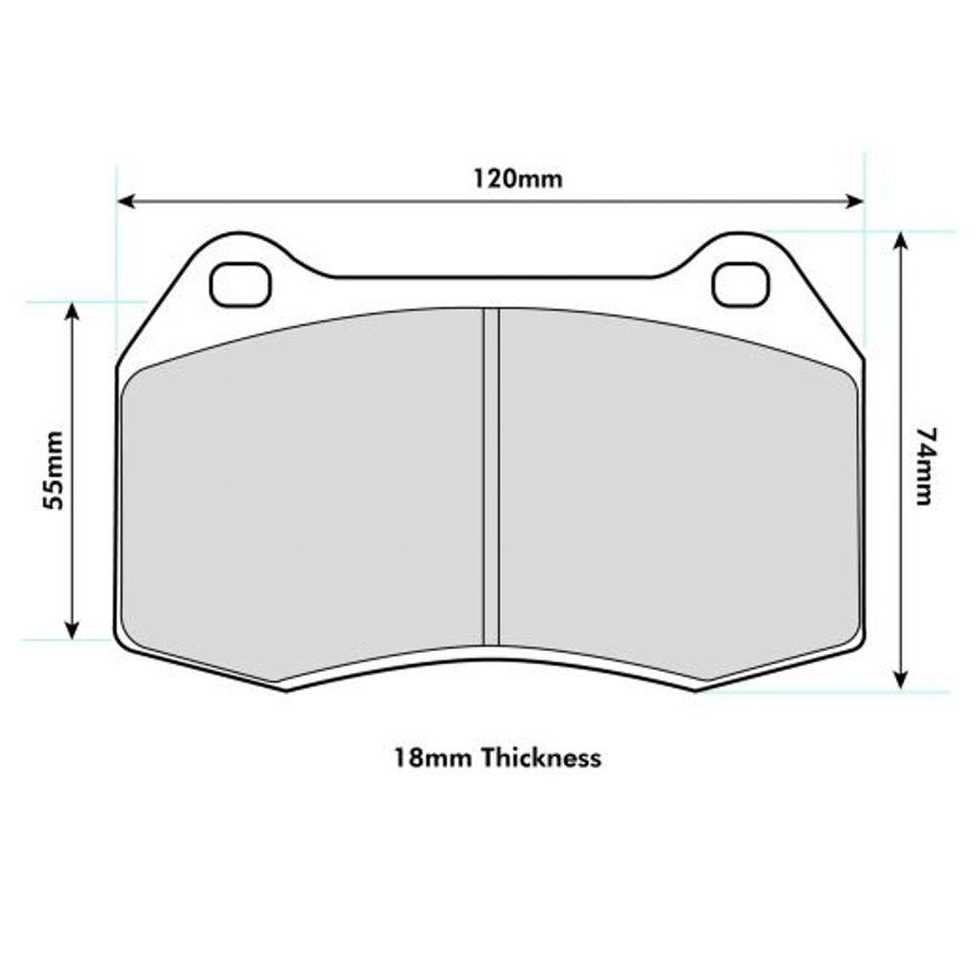 PBS ProRace Brake Pads 119.7mm x 73.4mm 0904PR - Front