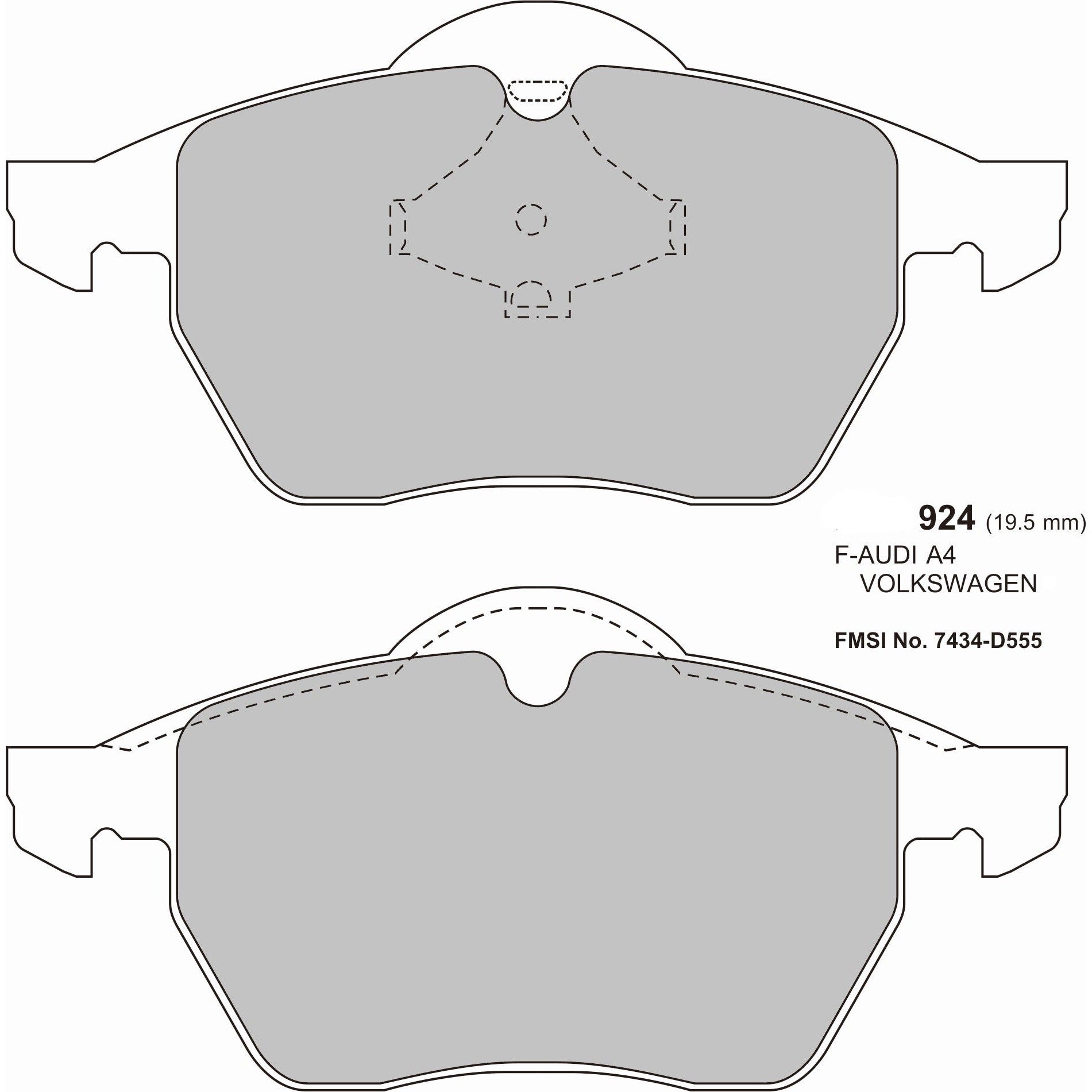 PBS ProTrack Brake Pads 156.3mm x 74mm 0924PT - Front