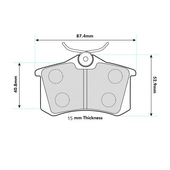 PBS ProRace Brake Pads 87mm x 53mm 0974PR - Rear
