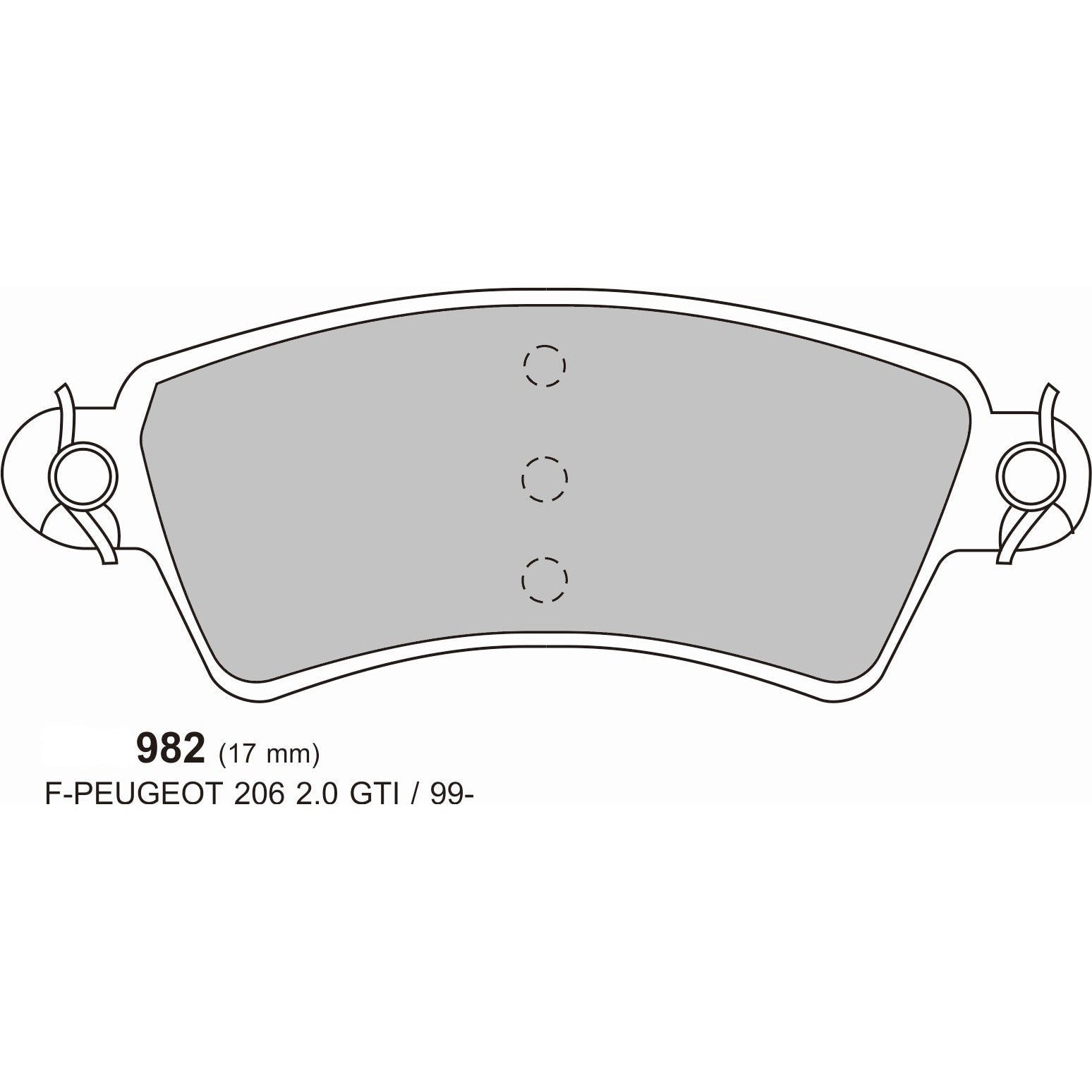 PBS ProTrack Brake Pads 130.9mm x 52.4mm 0982PT - Front