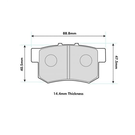 PBS ProRace Brake Pads 89mm x 47.5mm 1142PR - Rear