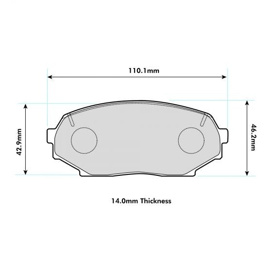 PBS ProRace Brake Pads 110.1mm x 46.2mm 1178PR - Front