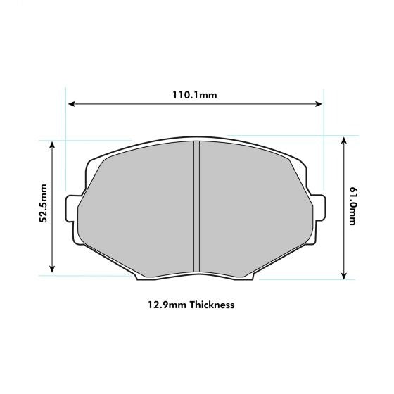 PBS ProTrack Brake Pads 110.3mm x 57.2mm 1282PT - Front