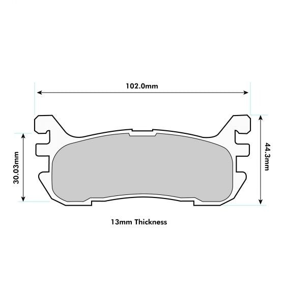 PBS ProRace Brake Pads 102.1mm x 43mm 1283PR - Rear