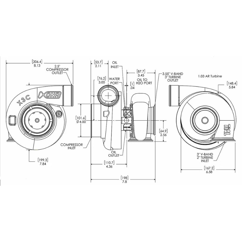 Xona Rotor X3C XR10569S Performance Turbo  550-1100 BHP