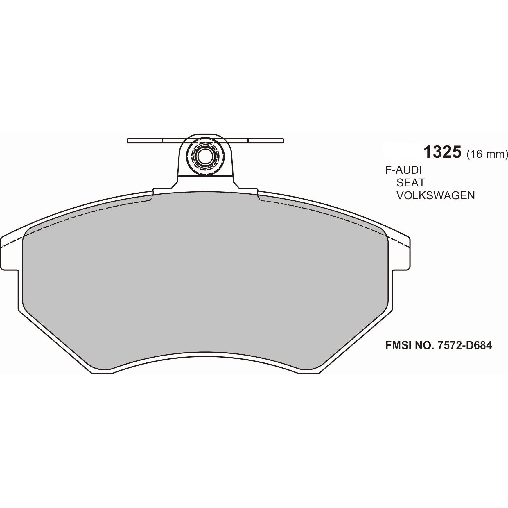 PBS ProTrack Brake Pads 119.2mm x 69.5mm 1325PT - Front