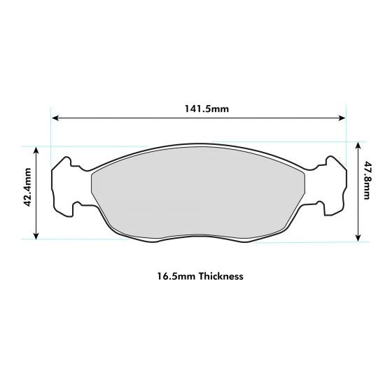 PBS ProRace Brake Pads 141.3mm x 47.2mm 1339PR - Front