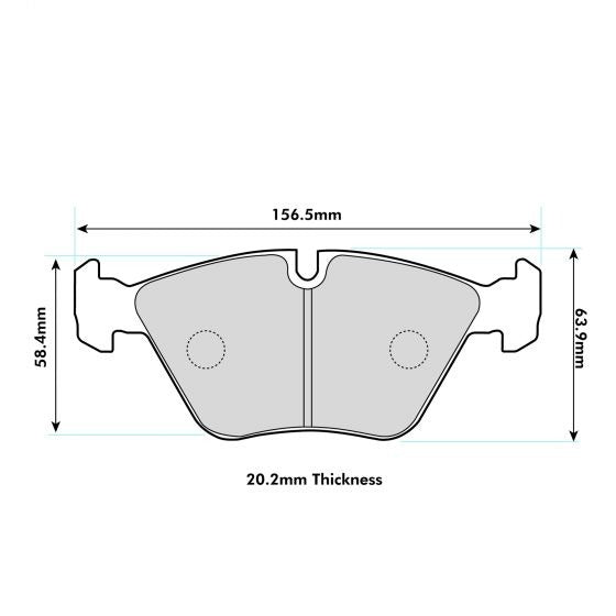 PBS ProTrack Brake Pads 156.5mm x 63.9mm 1364PT - Front