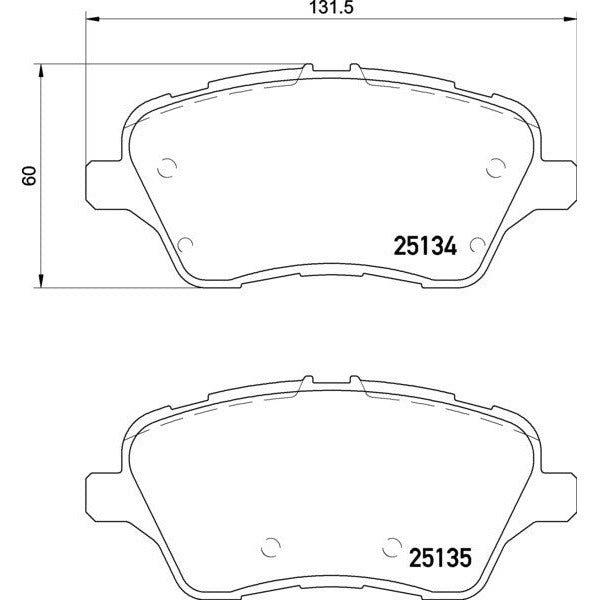 PBS ProTrack Brake Pads 131.7mm x 60mm 1730PT - Front