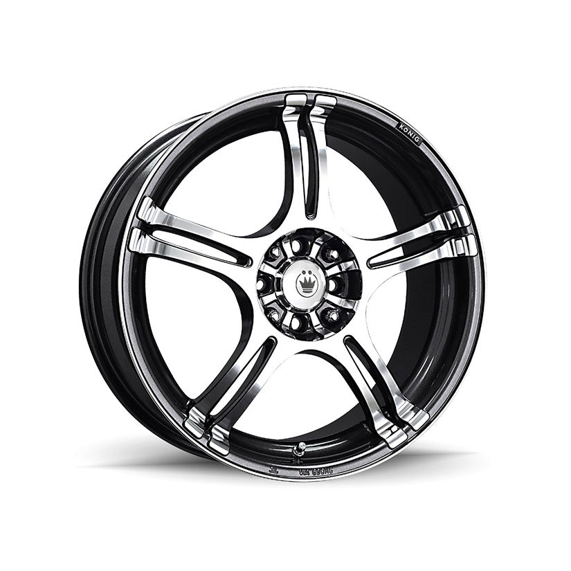 Konig Incident Alloy Wheel 15x6.5 ET40 4x100, 4x114.3 Graphite Machined Face 73.1mm CB