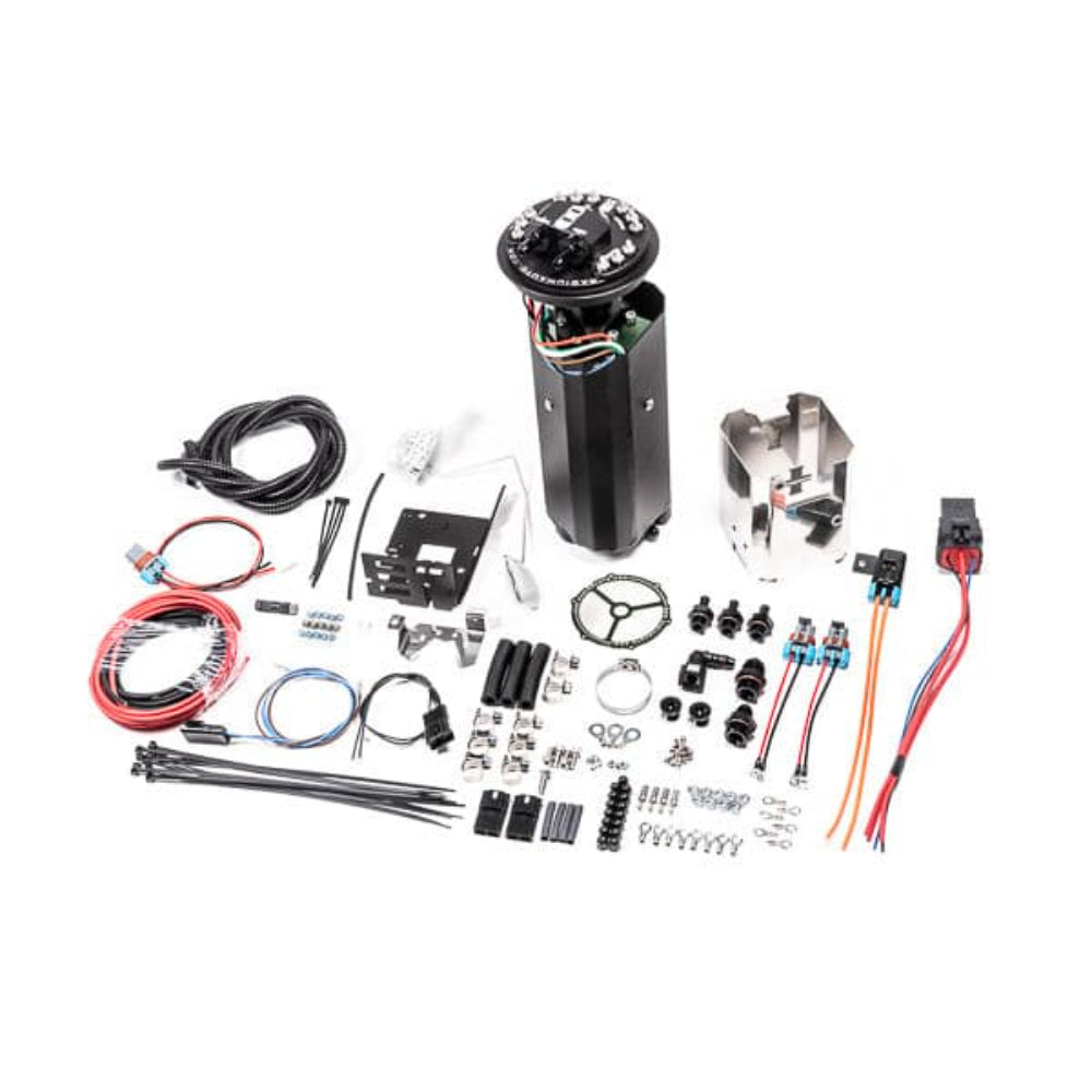 Radium Engineering Fuel Hanger Surge Tank Brushless TI Auto E5LM - Nissan R32 GT-R - Pumps Not Included