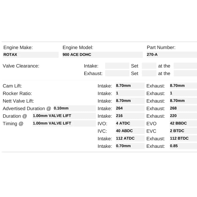 Kelford Cams 264/268 Stage 1 Performance Cams Can-Am X3