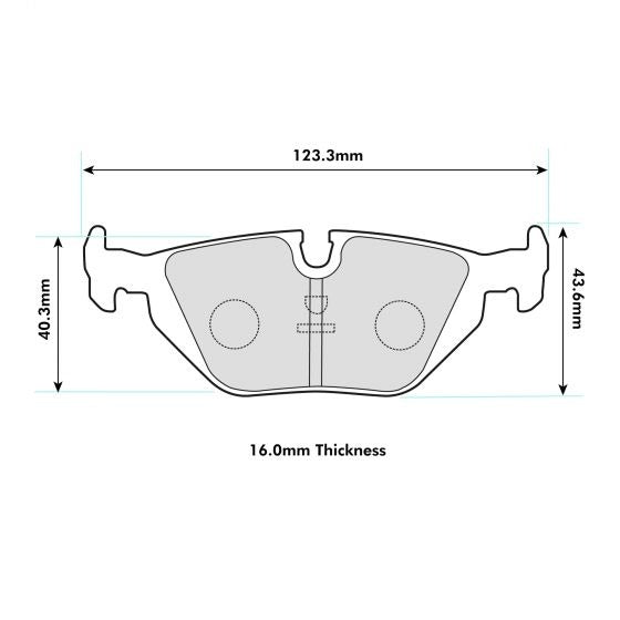 PBS ProRace Brake Pads 123mm x 45.3mm 8002PR - Rear
