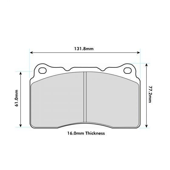 PBS ProTrack Brake Pads 131.6mm x 77.2mm 8017PT - Front