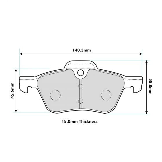 PBS ProRace Brake Pads 140.2mm x 60.1mm 8138PR - Front