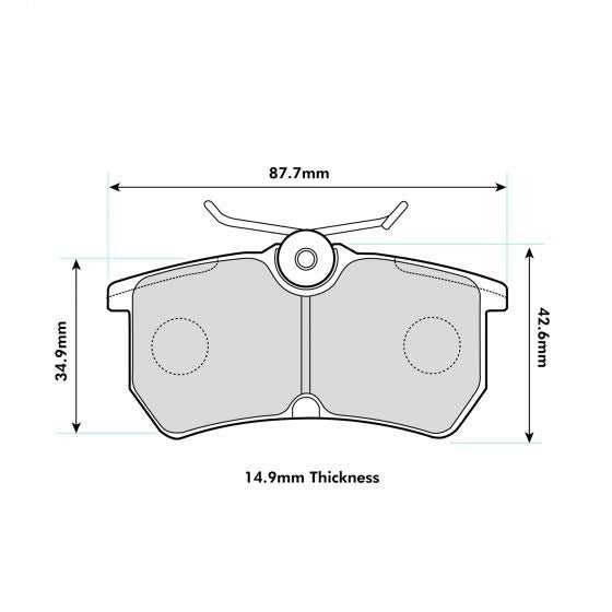 PBS ProRace Brake Pads 87.2mm x 42.5mm 8171PR - Rear