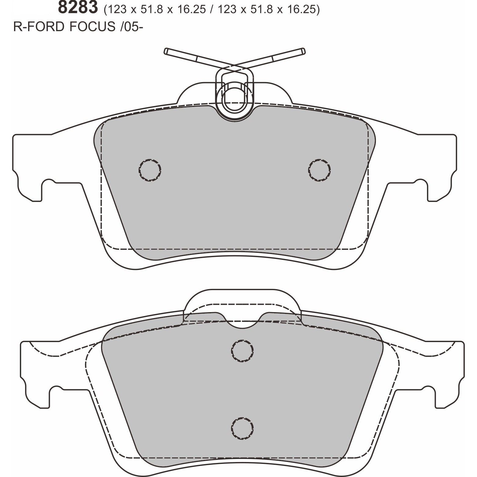 PBS ProRace Brake Pads 123.2mm x 51.9mm 8283PR - Rear