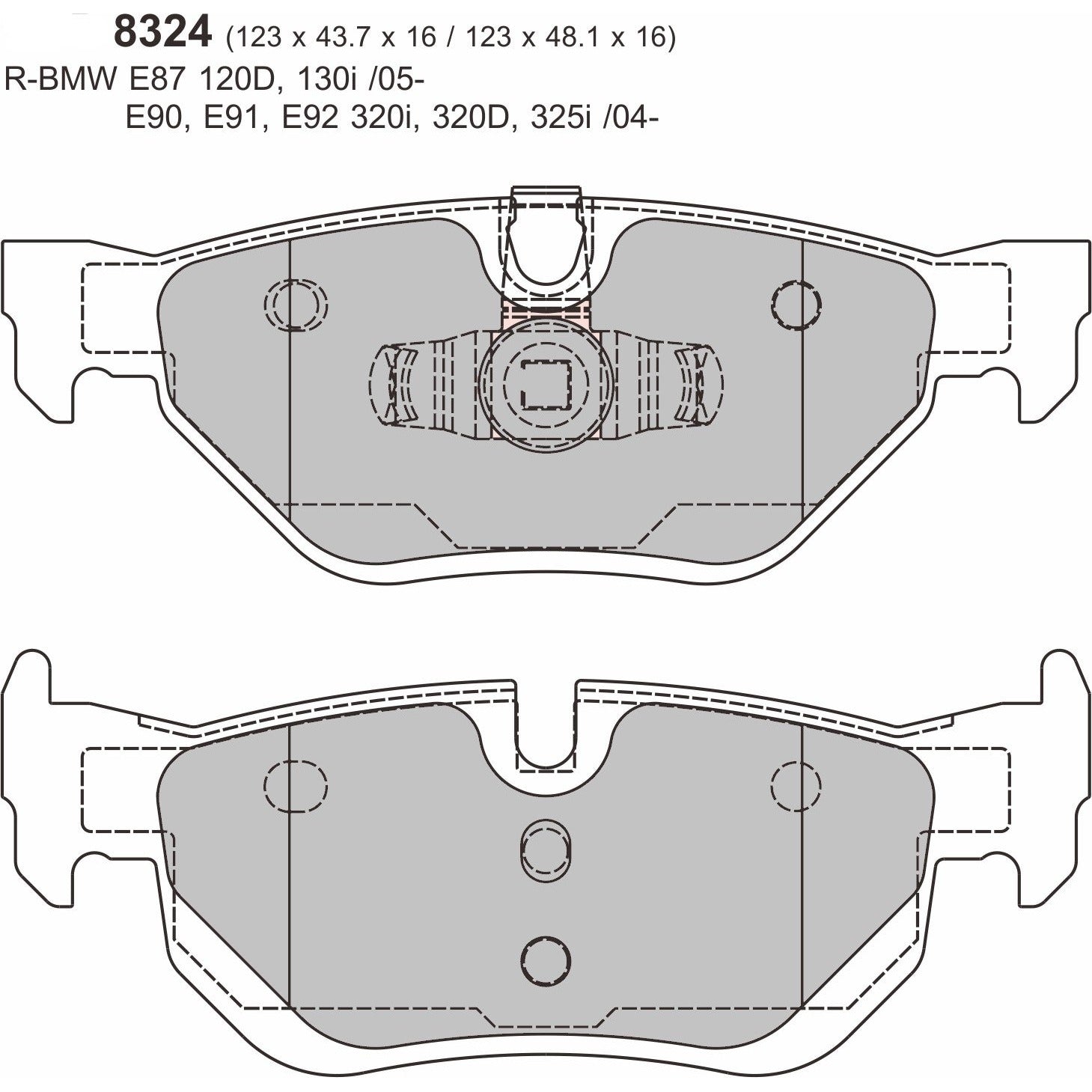PBS ProRace Brake Pads 123.3mm x 48.3mm 8324PR - Rear