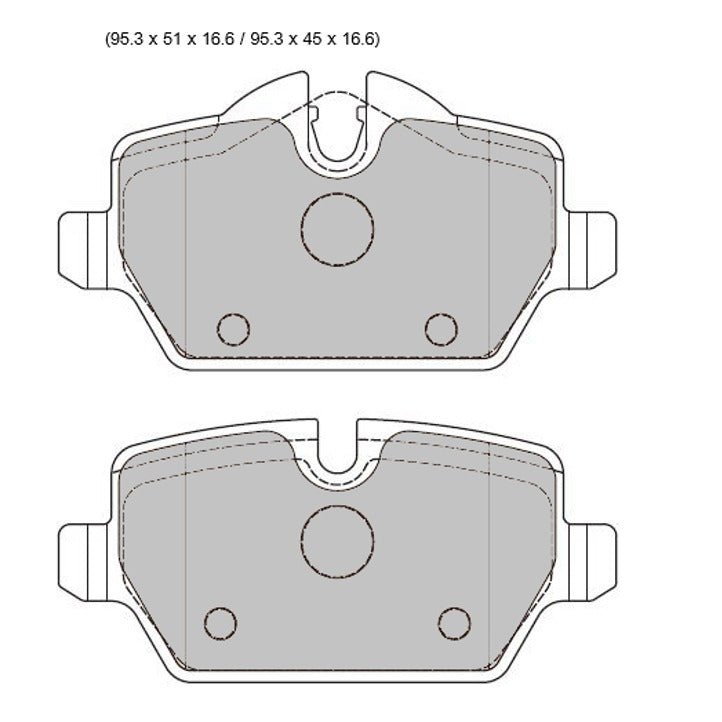PBS ProRace Brake Pads 95.4mm x 44.6mm 8331PR - Rear