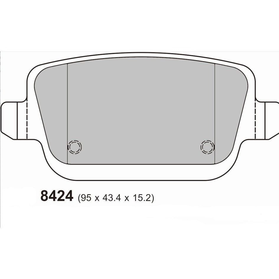 PBS ProTrack Brake Pads 95.2mm x 43.2mm 8424PT - Rear